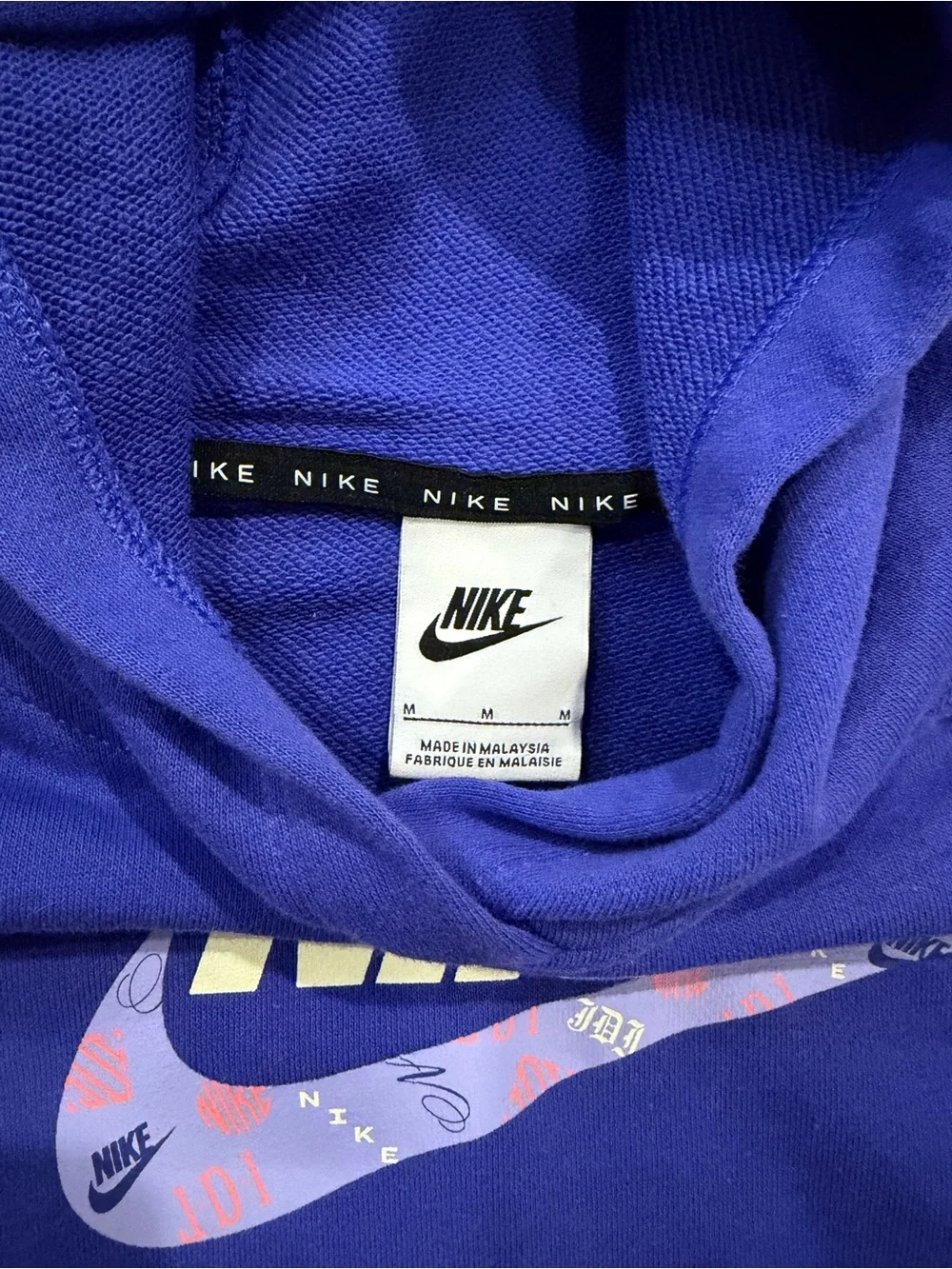 Nike Kids Purple Hooded Pullover Sweatshirt with Logo